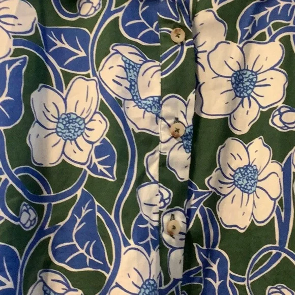 Anthropologie Blue and Green Floral Dress/Top Size 3X NWT see close up pics - Picture 2 of 5